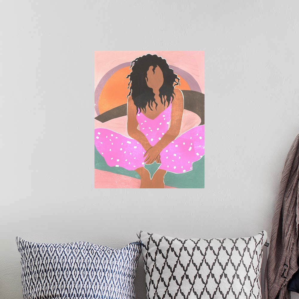 A bohemian room featuring Curly Lady IV