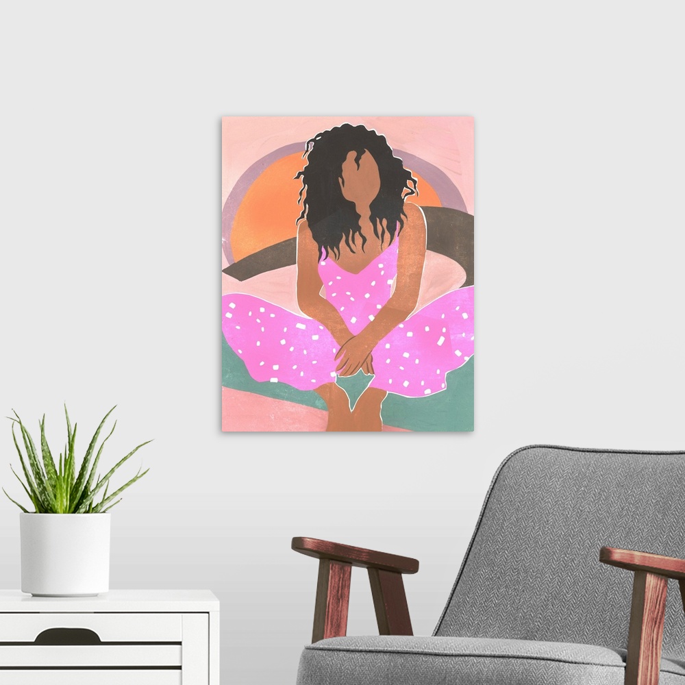 A modern room featuring Curly Lady IV