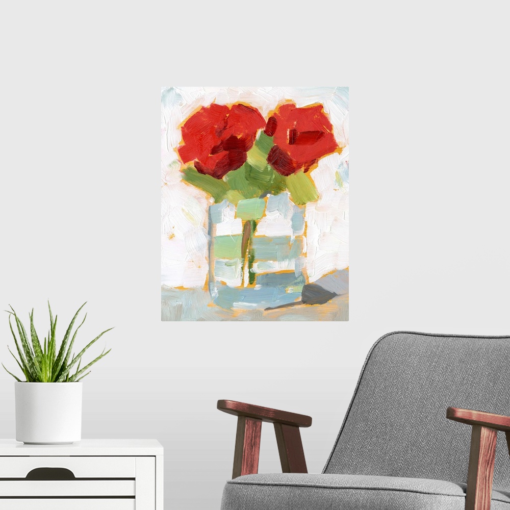 A modern room featuring Cut Roses I