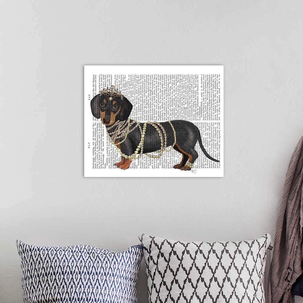 A bohemian room featuring Dachshund and Pearls