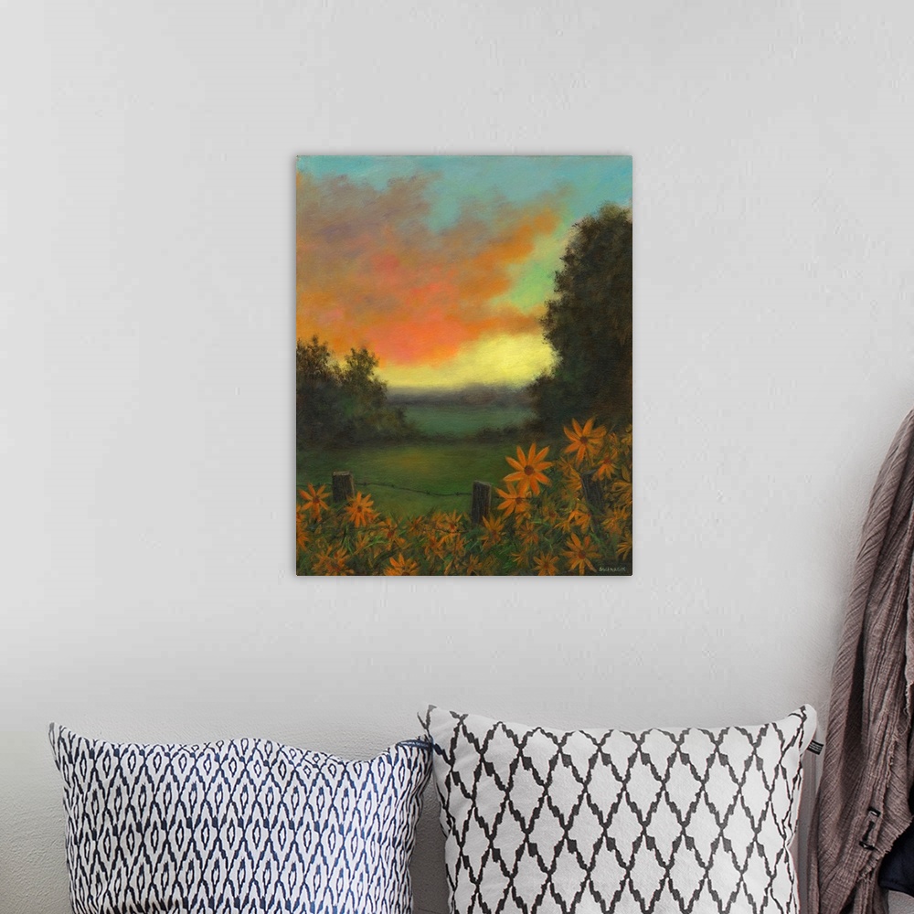 A bohemian room featuring Daisies At Sunset