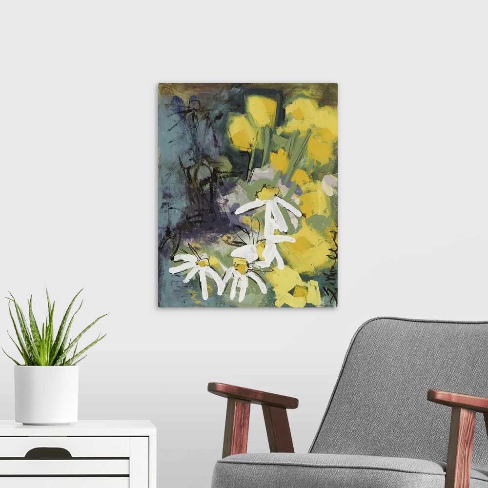 A modern room featuring Daisy Abstractions I