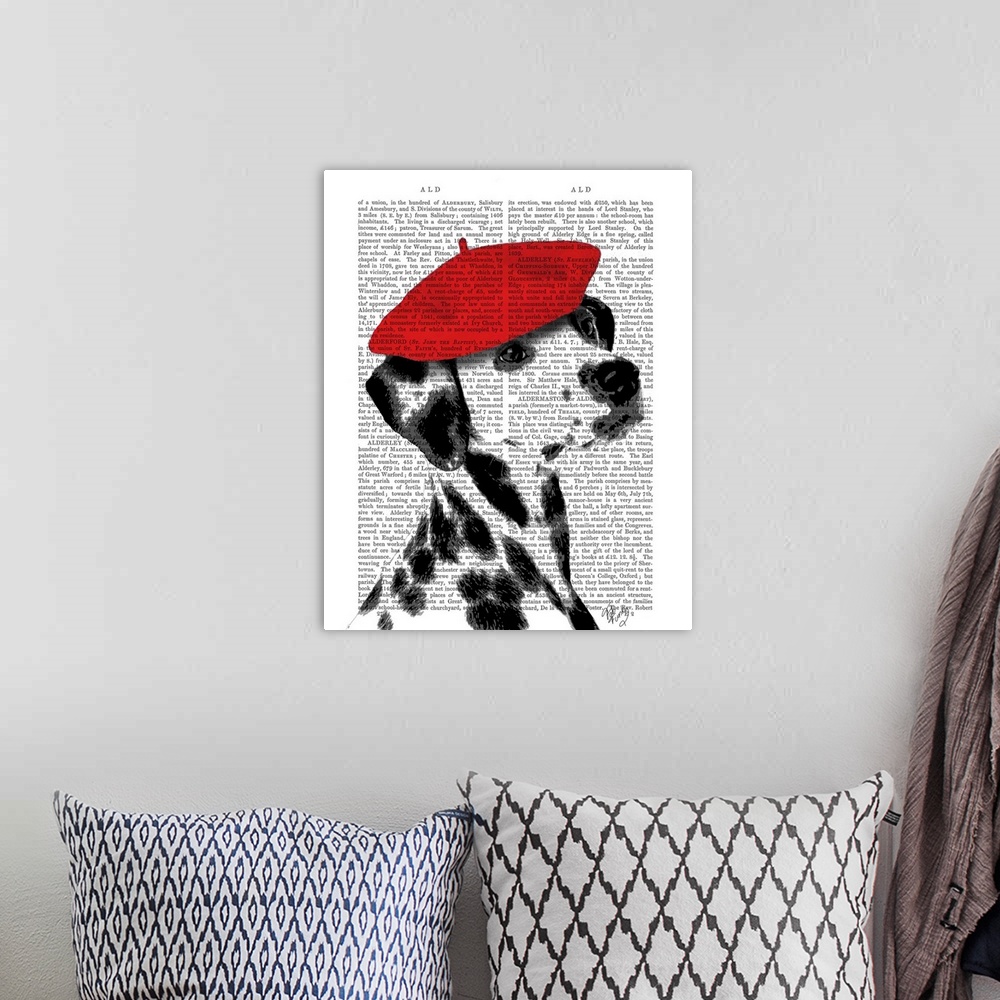 A bohemian room featuring Dalmatian With Red Beret