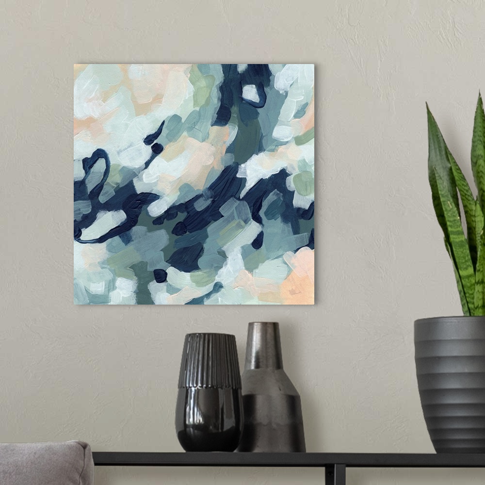 A modern room featuring Dappled Abstract II