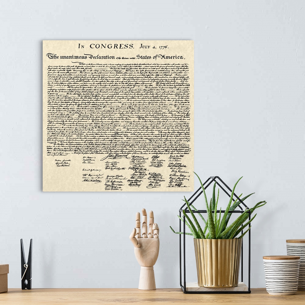 A bohemian room featuring Declaration of Independence Document