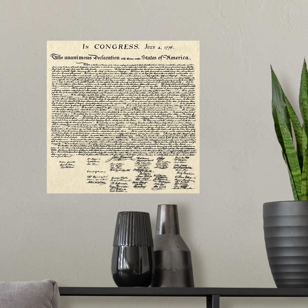 A modern room featuring Declaration of Independence Document