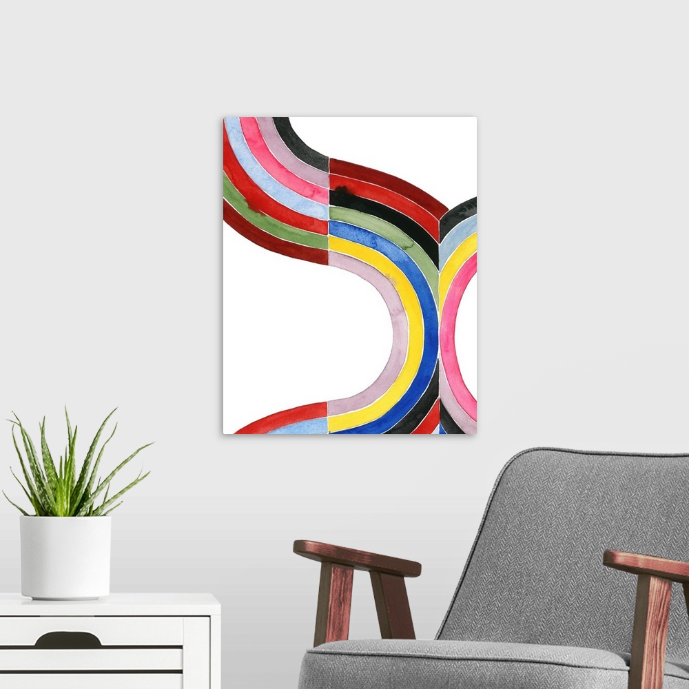 A modern room featuring Deconstructed Rainbow I