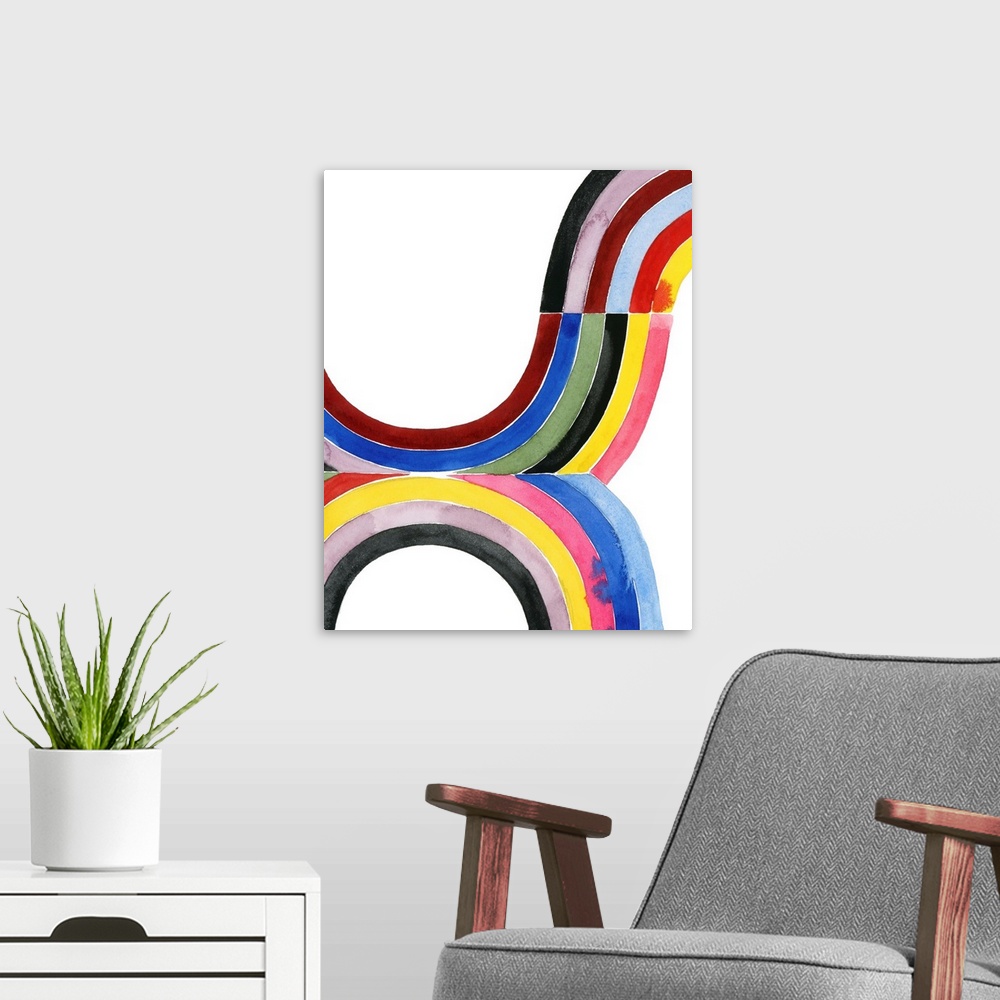 A modern room featuring Deconstructed Rainbow IV