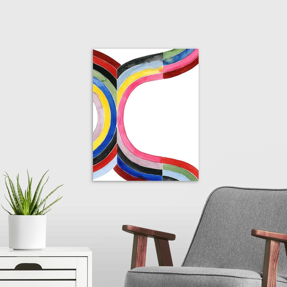 A modern room featuring Deconstructed Rainbow VI