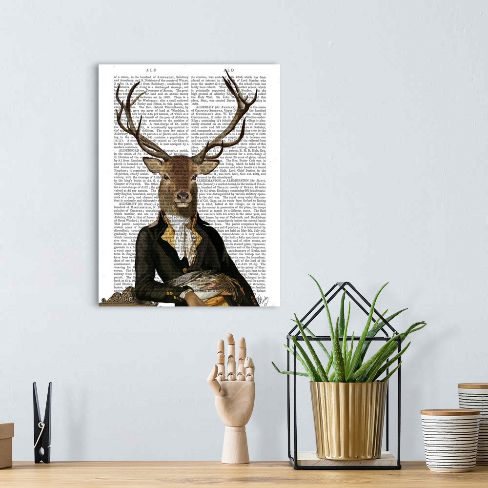 A bohemian room featuring Deer in Chair