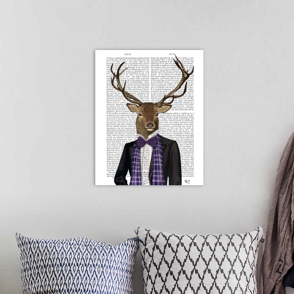A bohemian room featuring Deer in Evening Suit, Portrait