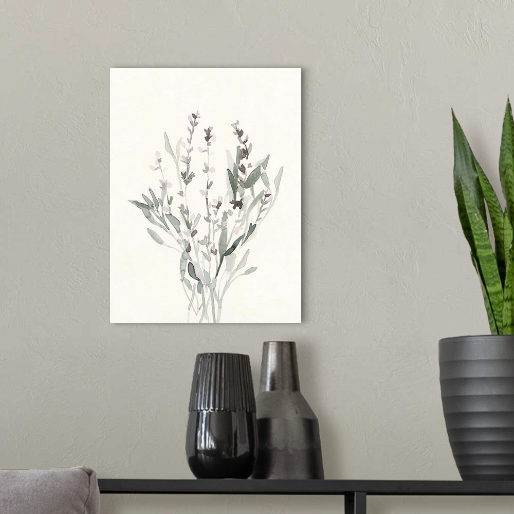 A modern room featuring Delicate Sage Botanical V