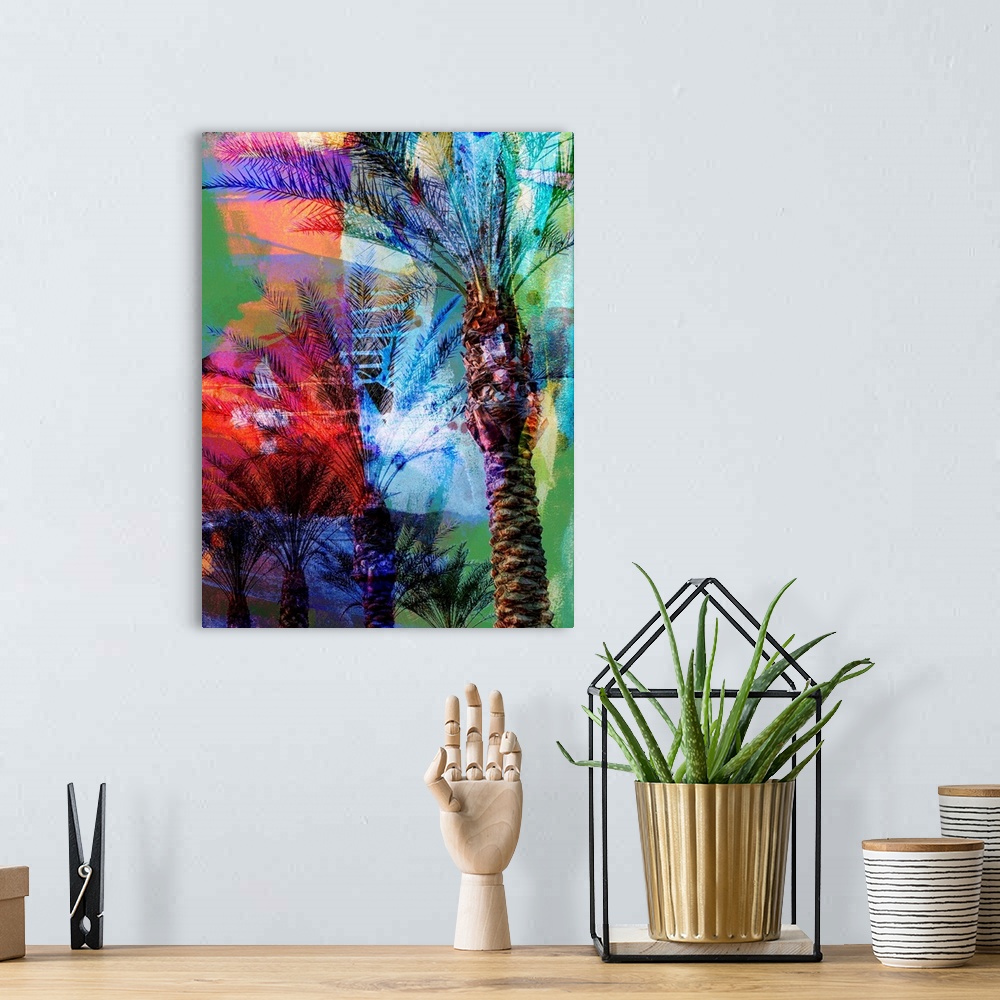 A bohemian room featuring Desert Palm Abstract