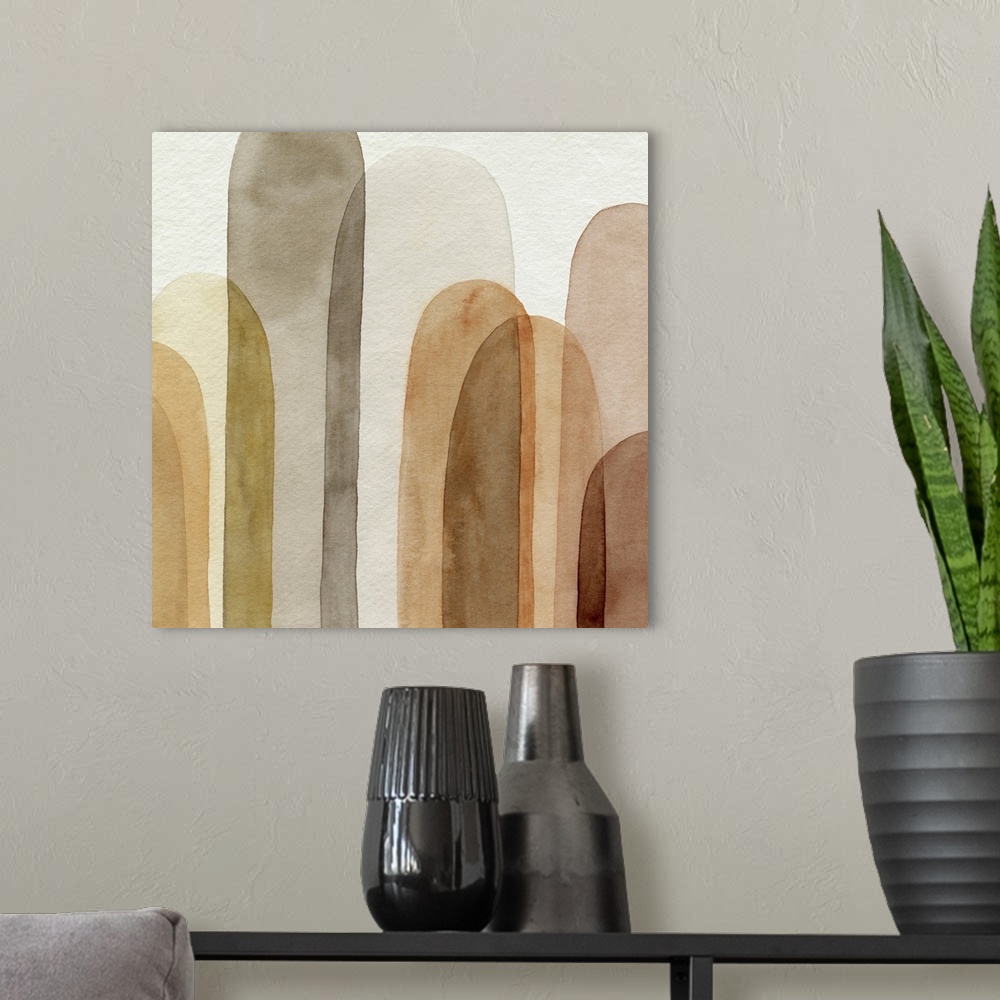 A modern room featuring Desert Watercolor Arches II