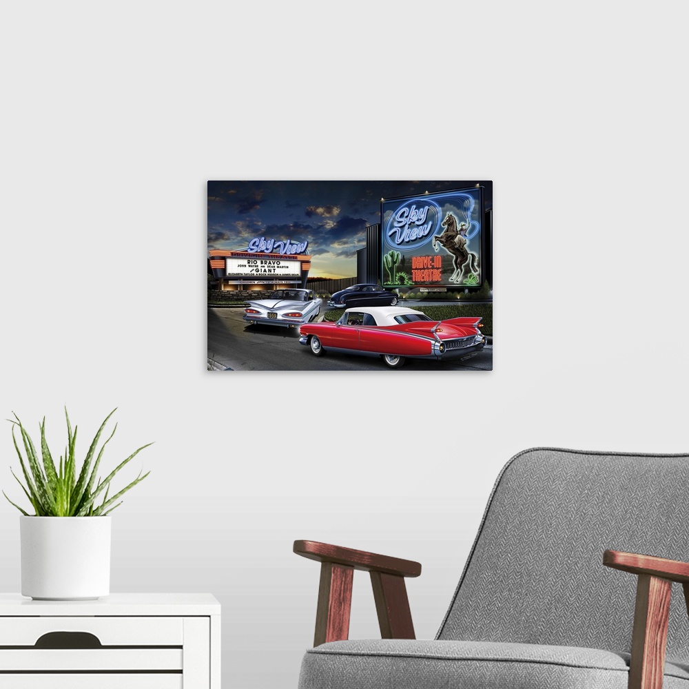 A modern room featuring Diners and Cars IV