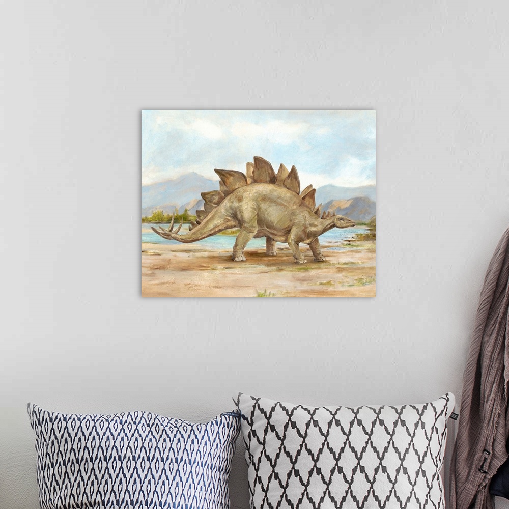 A bohemian room featuring Dinosaur Illustration I