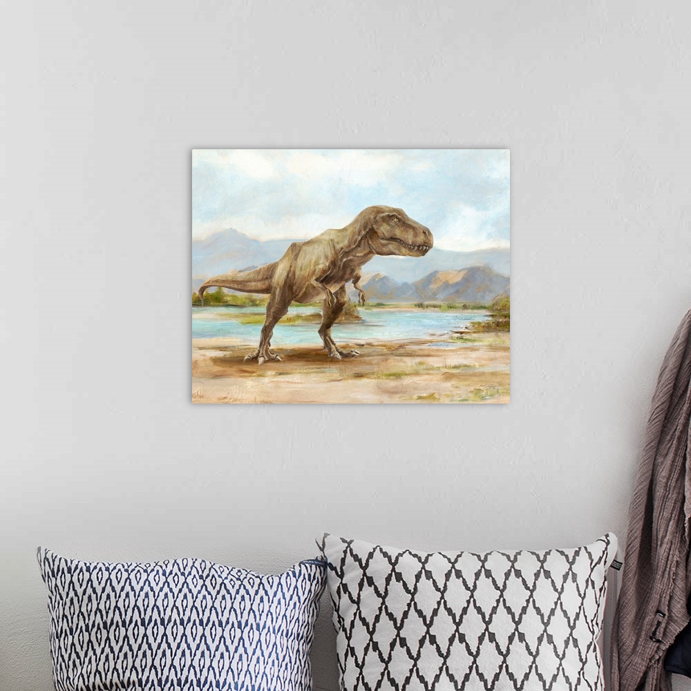 A bohemian room featuring Dinosaur Illustration III