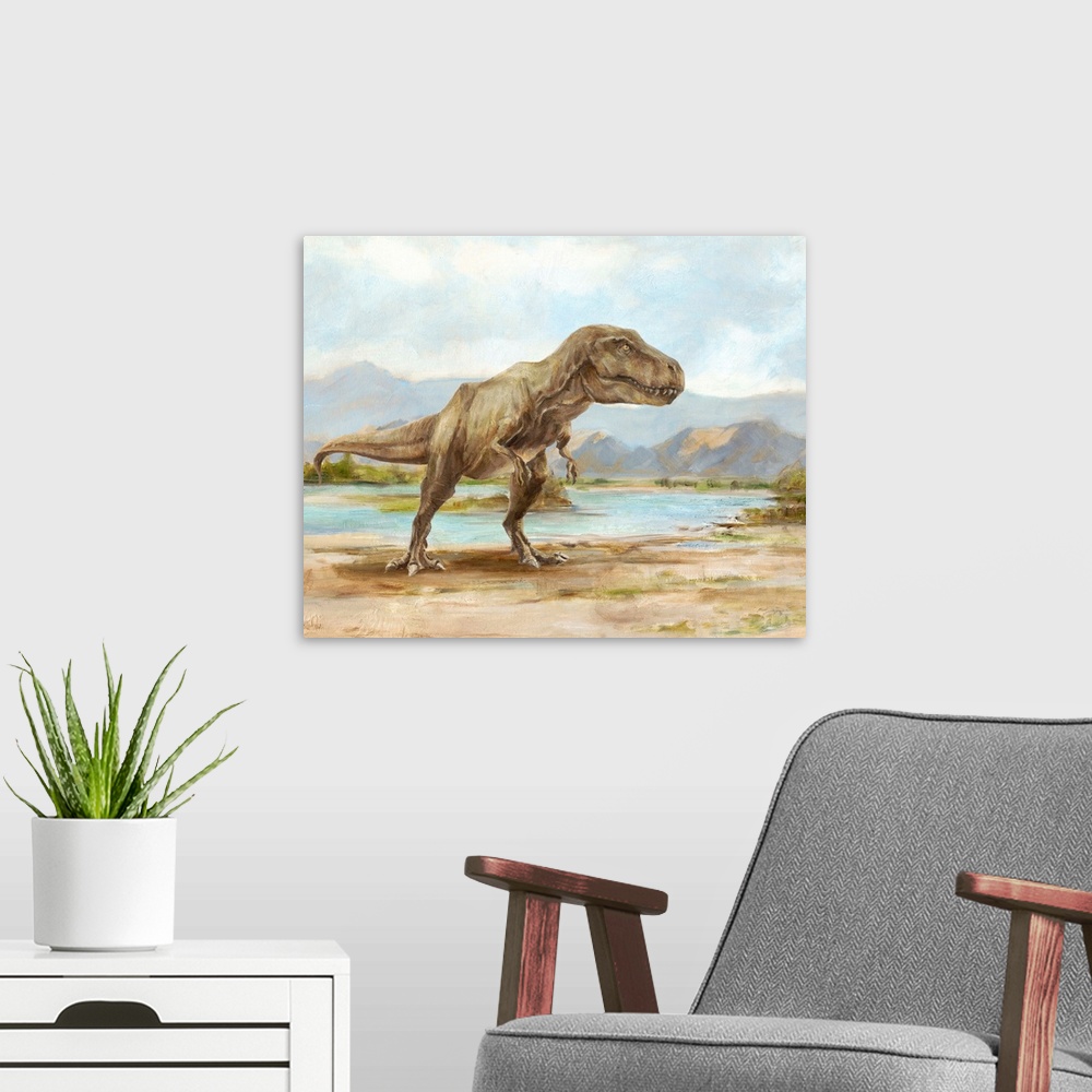 A modern room featuring Dinosaur Illustration III