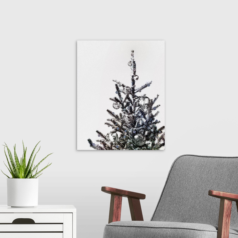 A modern room featuring Disco Christmas Tree l