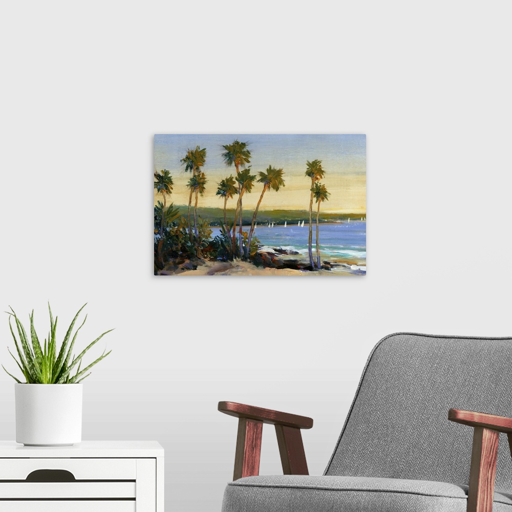 A modern room featuring Distant Shore II
