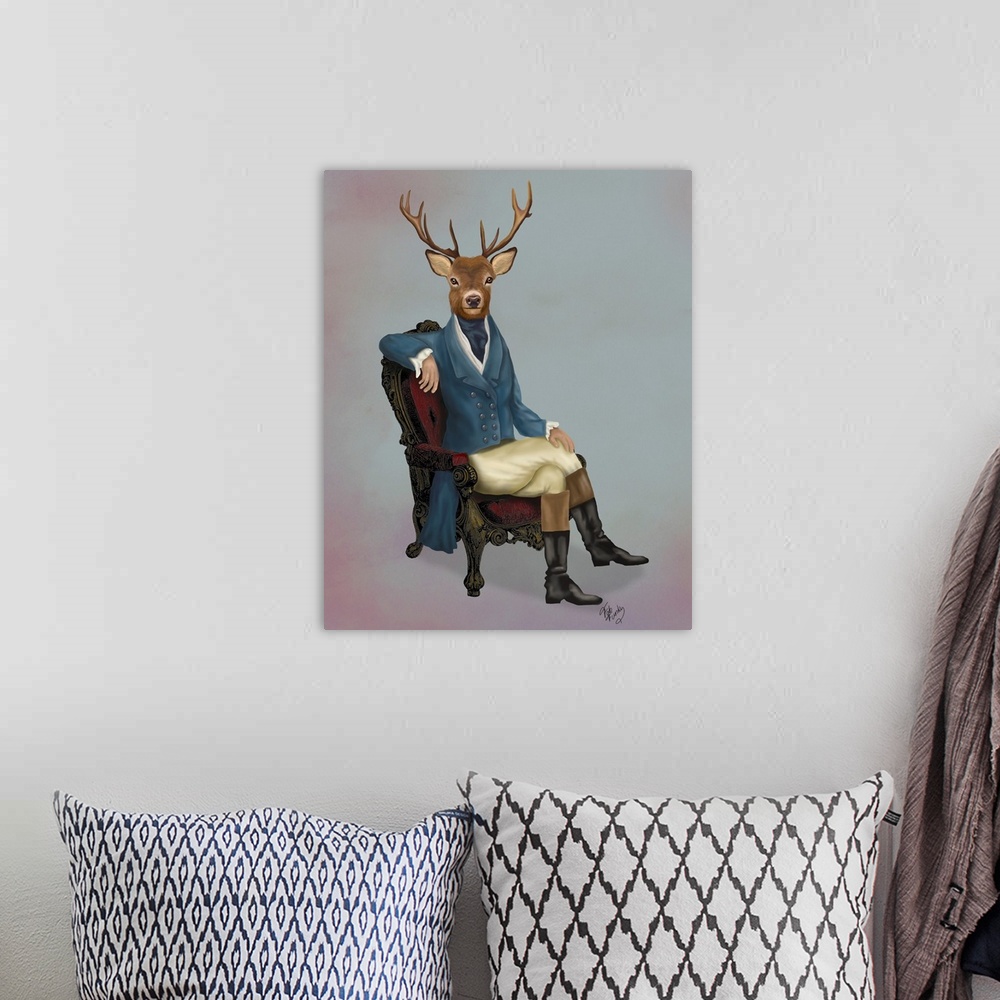 A bohemian room featuring Distinguished Deer Full