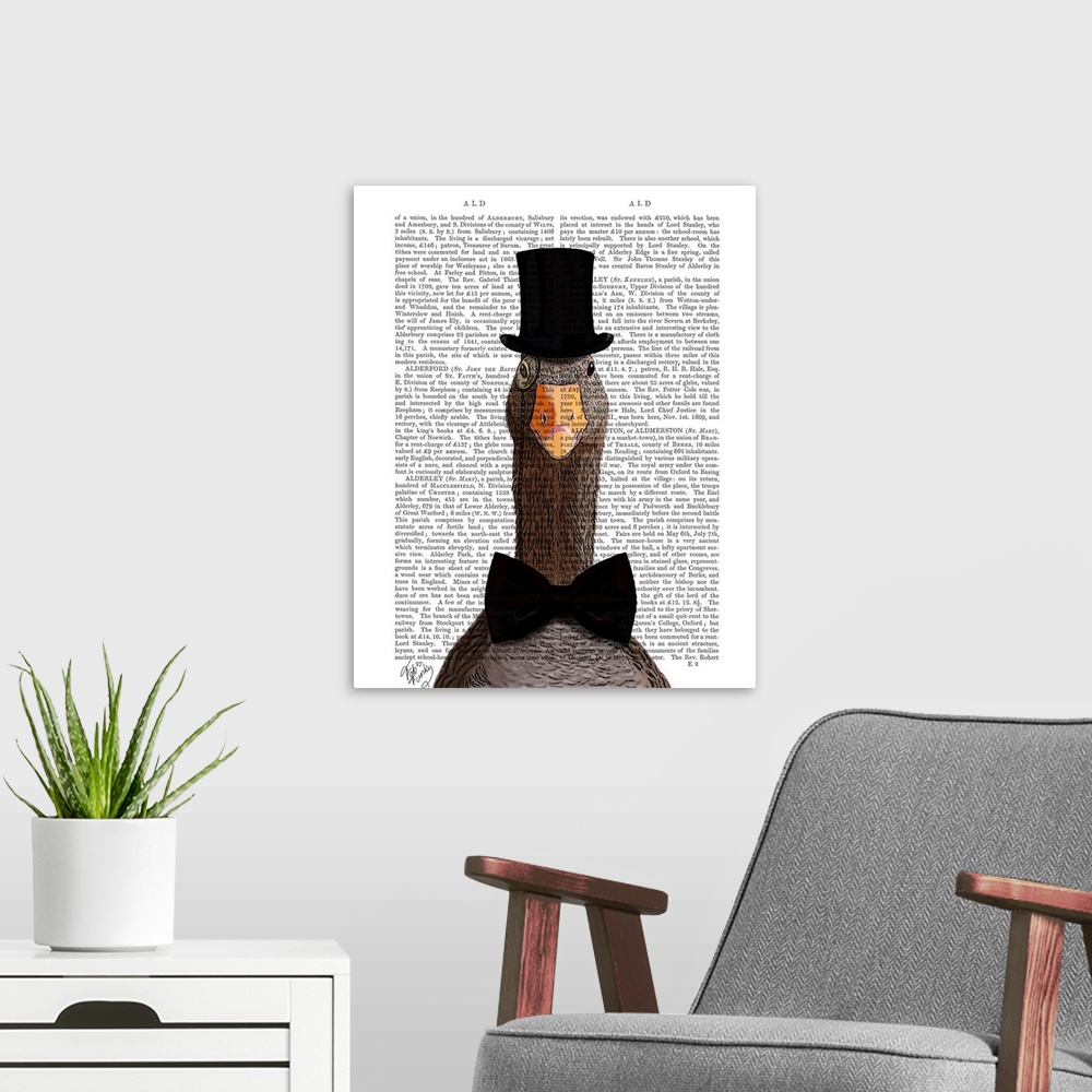 A modern room featuring Distinguished Goose