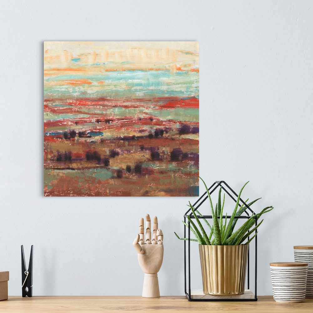 A bohemian room featuring Divided Landscape II