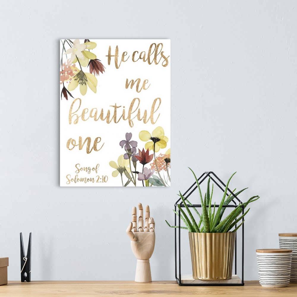 A bohemian room featuring Inspirational sentiment artwork using whimsical hand lettering against a white background with wa...