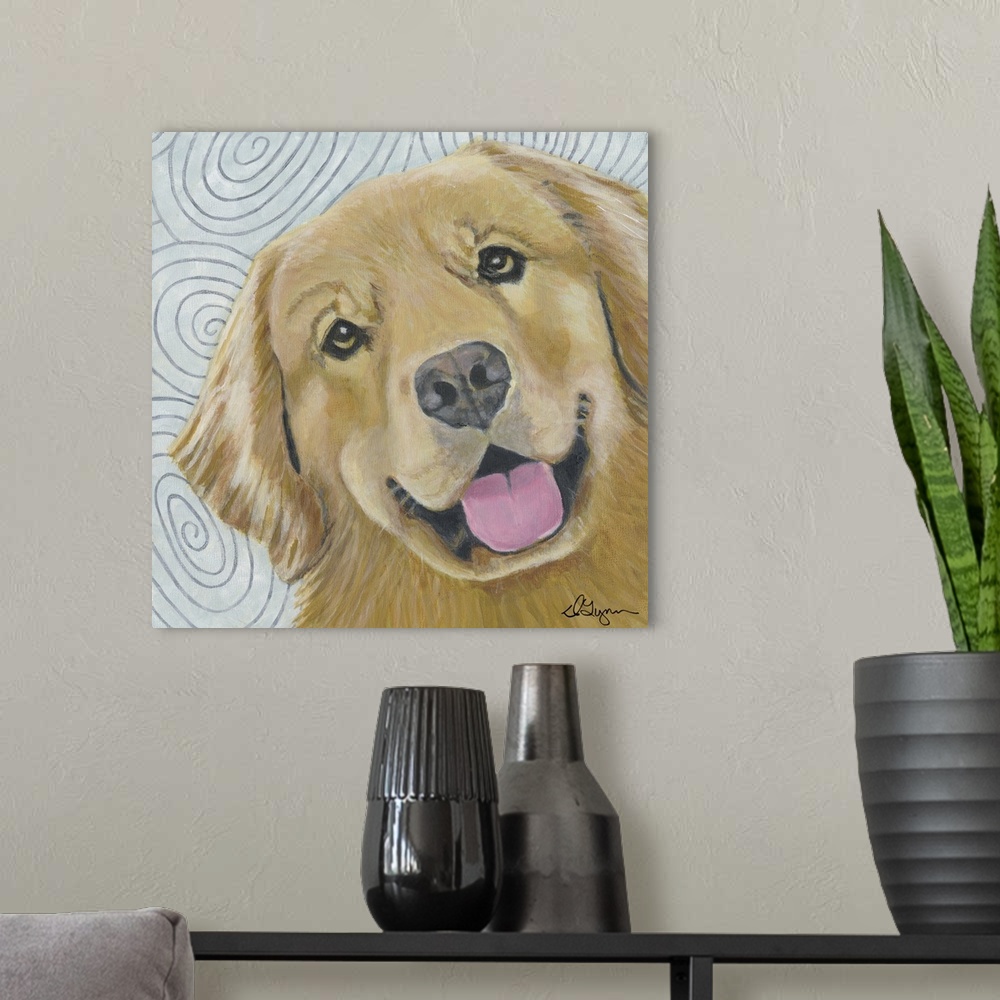 A modern room featuring Dlynn's Dogs - Cosmo