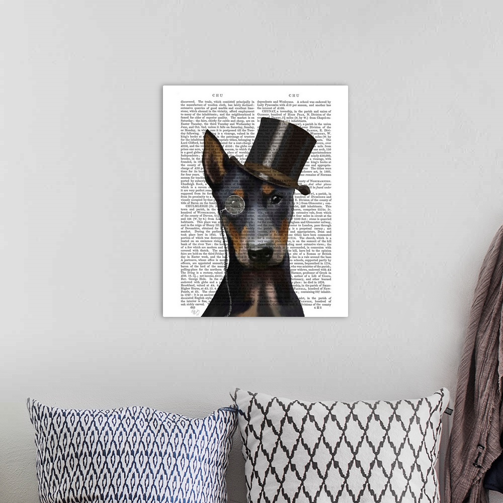 A bohemian room featuring Doberman, Formal Hound and Hat