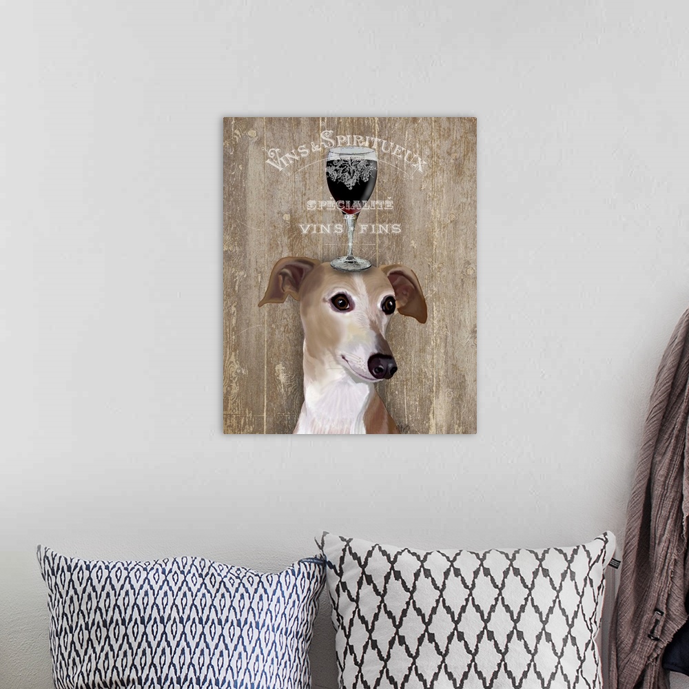 A bohemian room featuring Dog Au Vin Greyhound