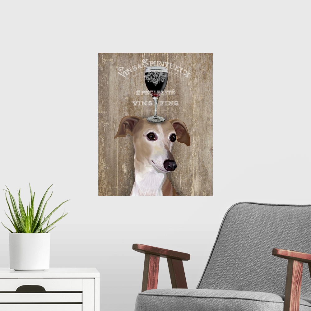 A modern room featuring Dog Au Vin Greyhound