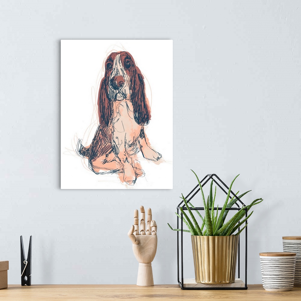A bohemian room featuring Dog Portrait--Ajax