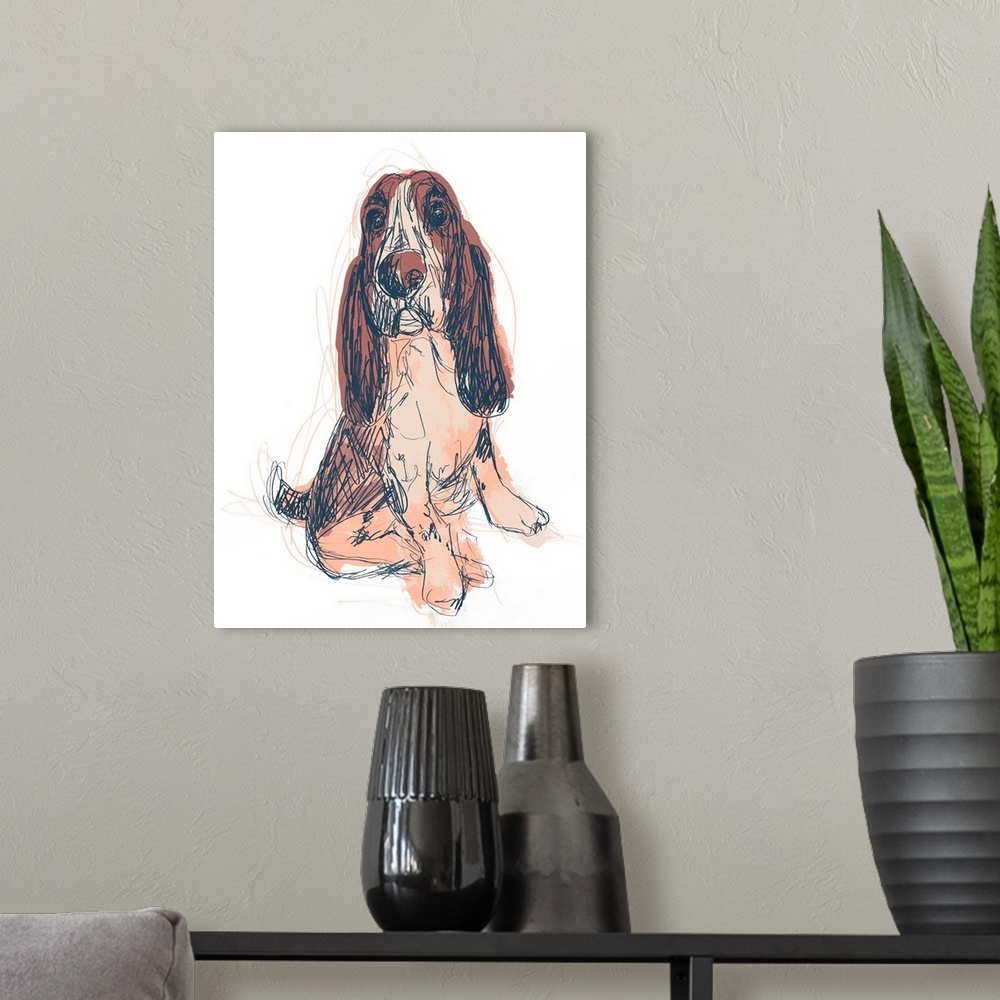 A modern room featuring Dog Portrait--Ajax