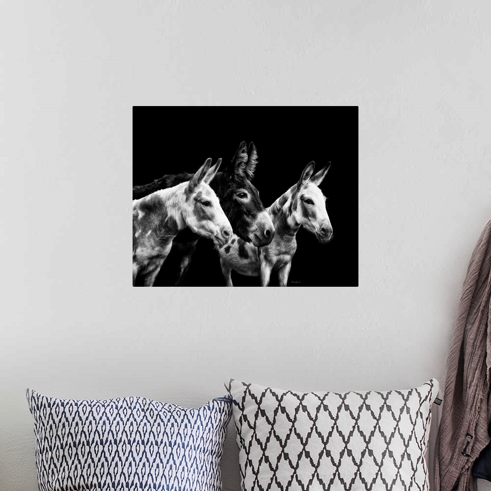 A bohemian room featuring Donkey Portrait II