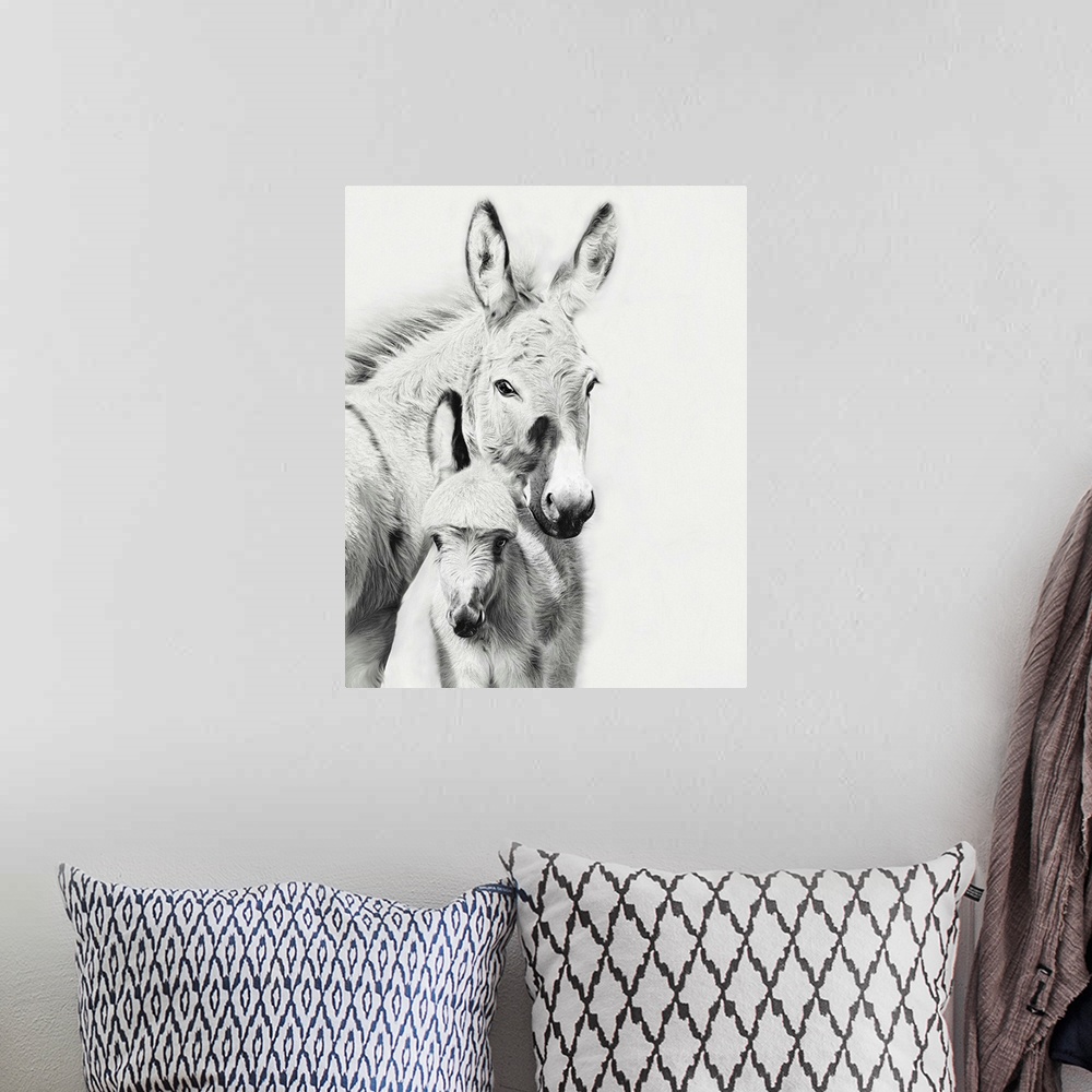 A bohemian room featuring Donkey Portrait V
