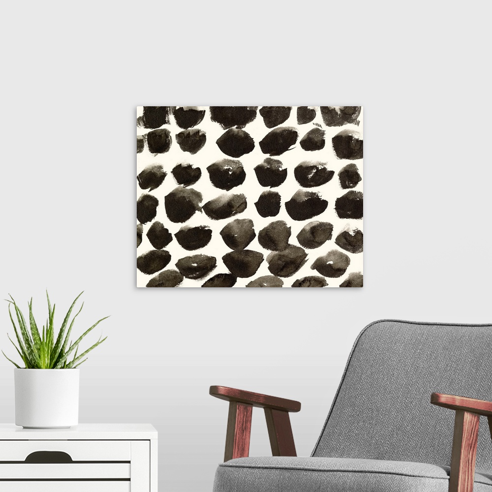 A modern room featuring Dots Imperfection I