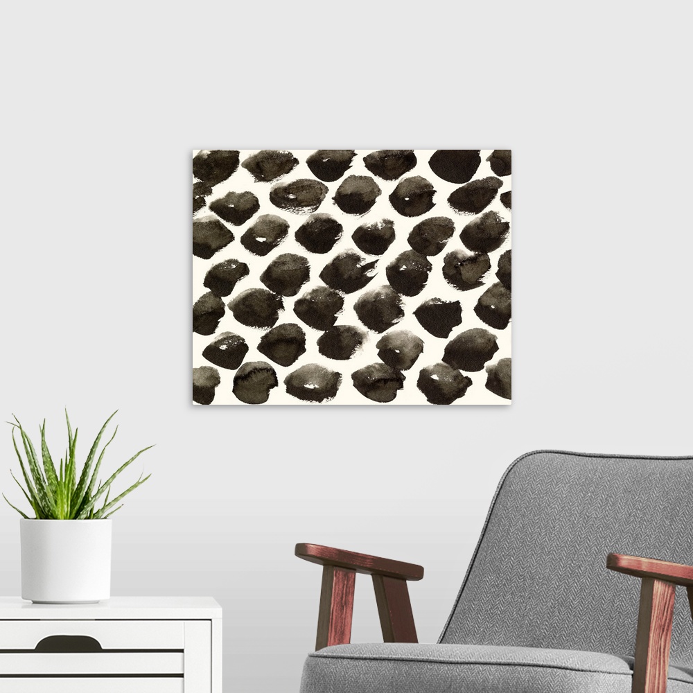 A modern room featuring Dots Imperfection II