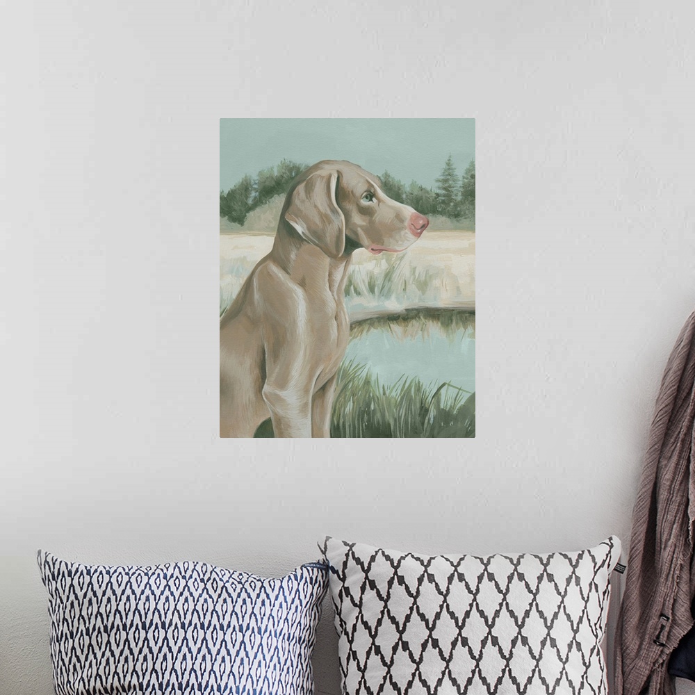 A bohemian room featuring Dove Dogs I
