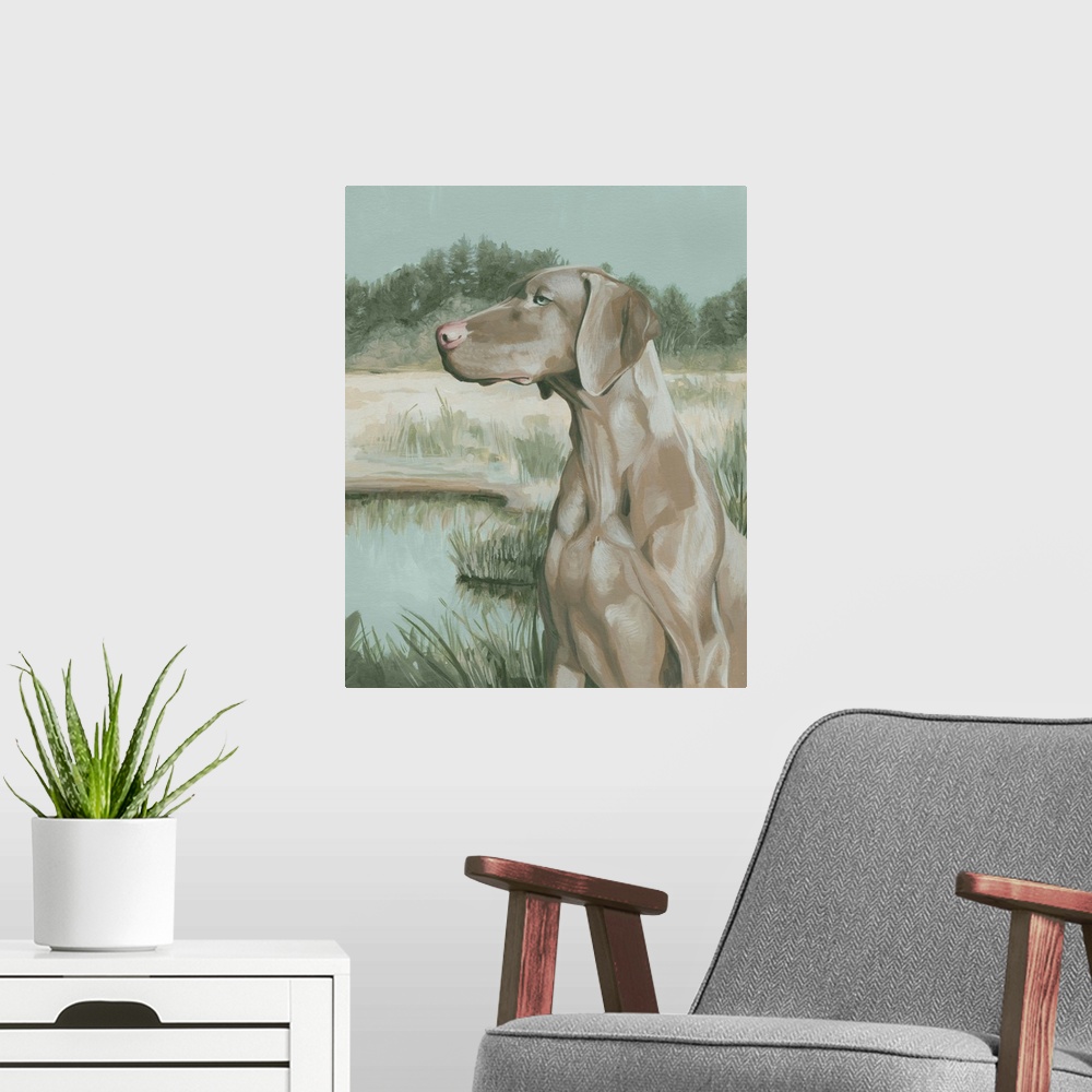 A modern room featuring Dove Dogs II