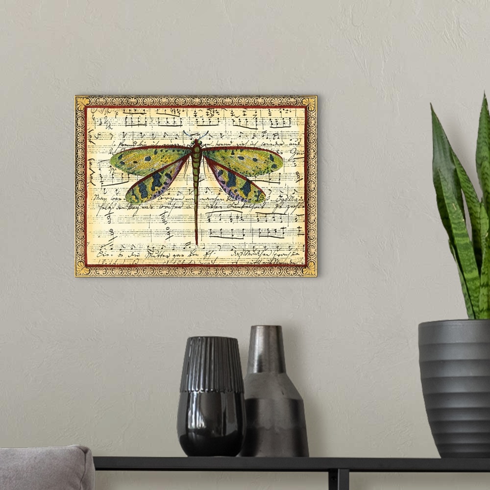 A modern room featuring Dragonfly Harmony II