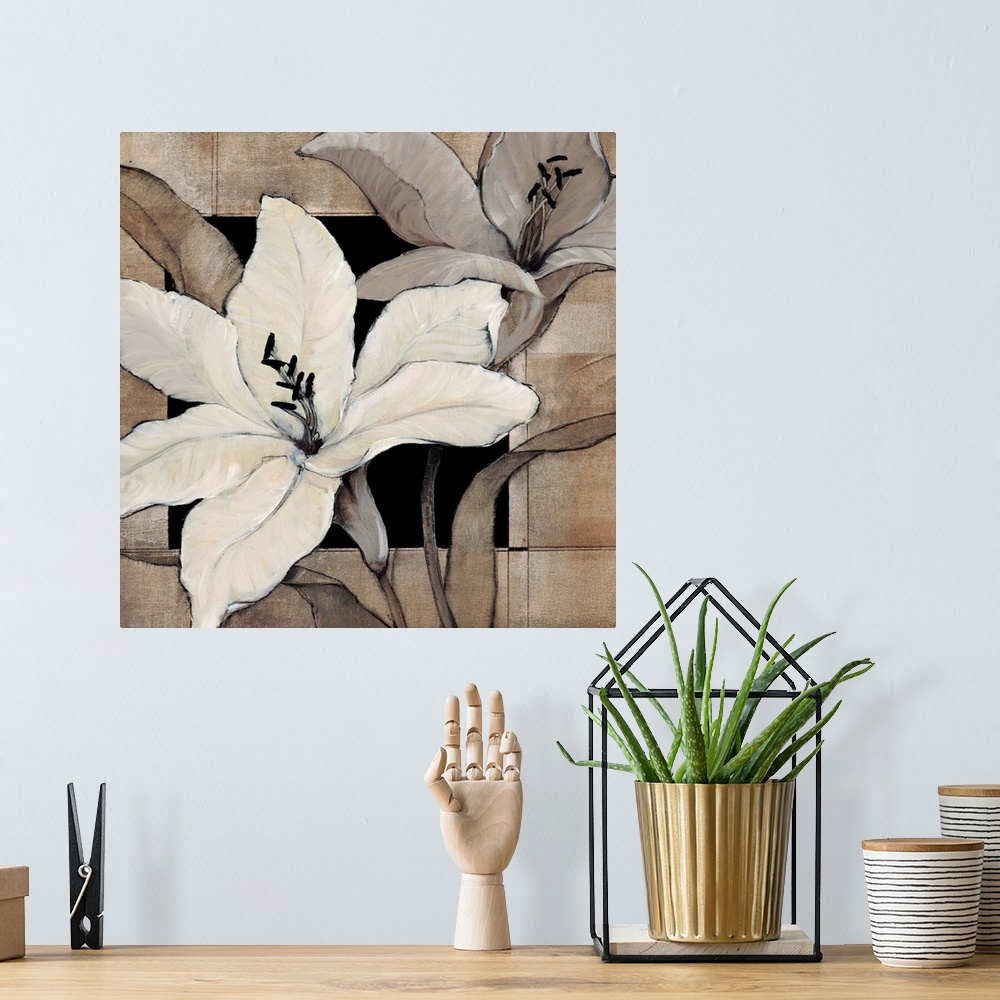 A bohemian room featuring Dramatic Lily Grid I