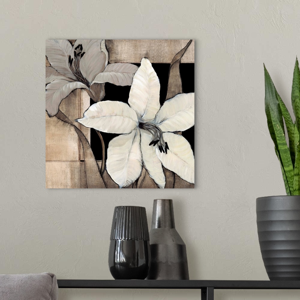 A modern room featuring Dramatic Lily Grid II