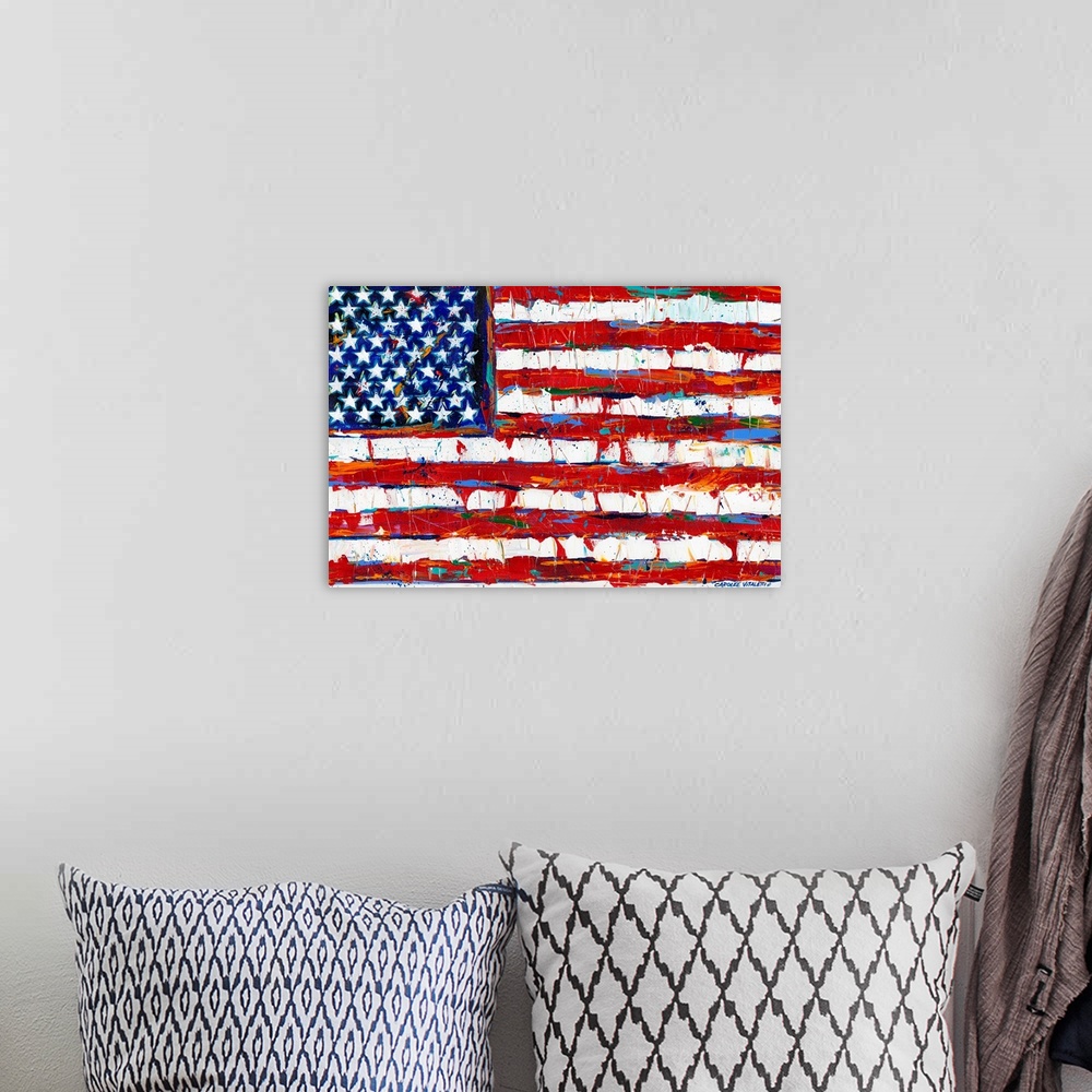 A bohemian room featuring Dramatic Stars and Stripes