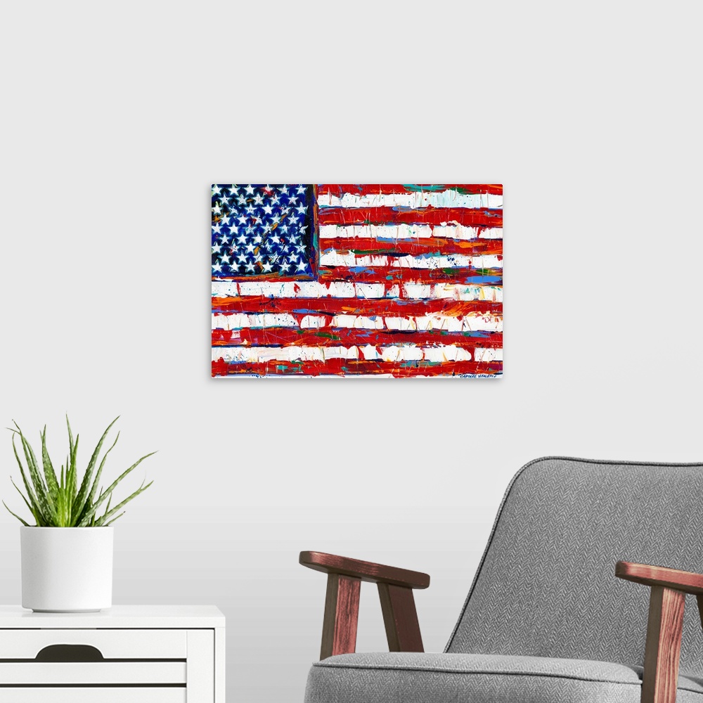 A modern room featuring Dramatic Stars and Stripes