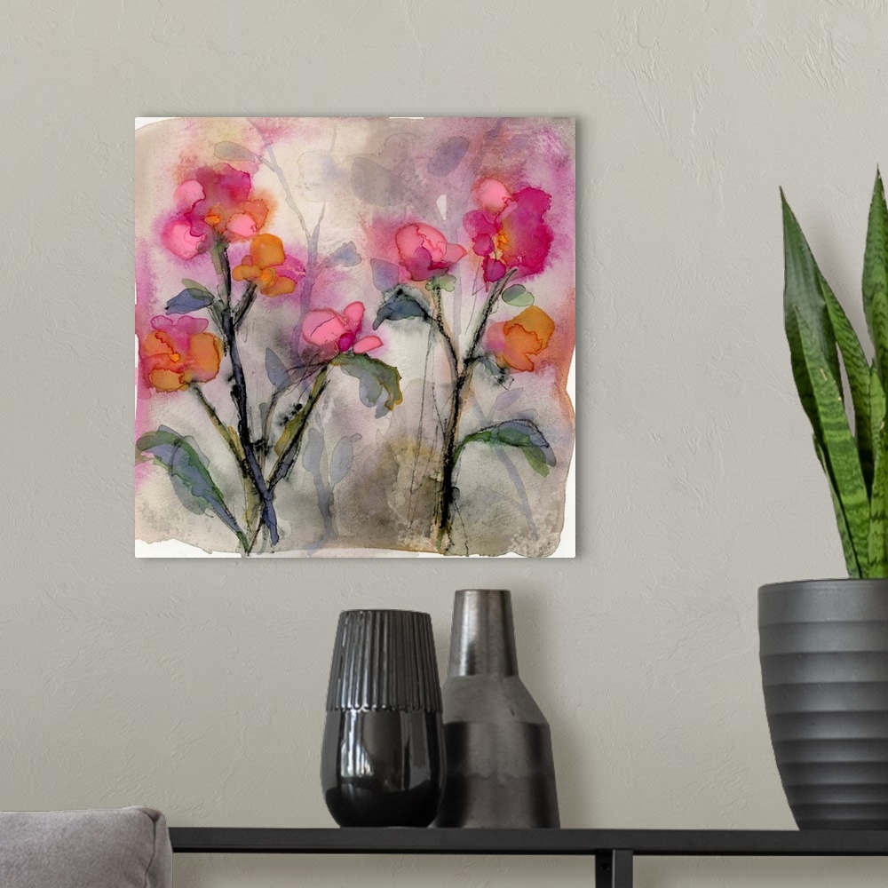 A modern room featuring Dream Of Flowers IV