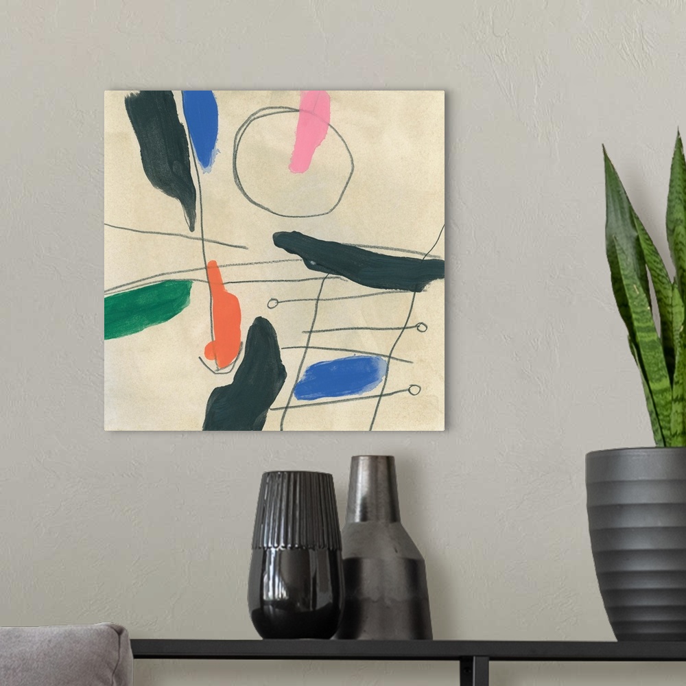 A modern room featuring Dreaming Miro V
