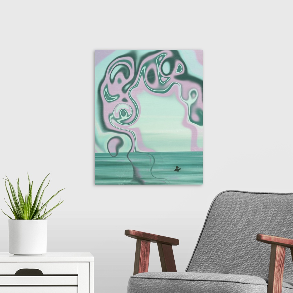A modern room featuring Dreams In Surf I