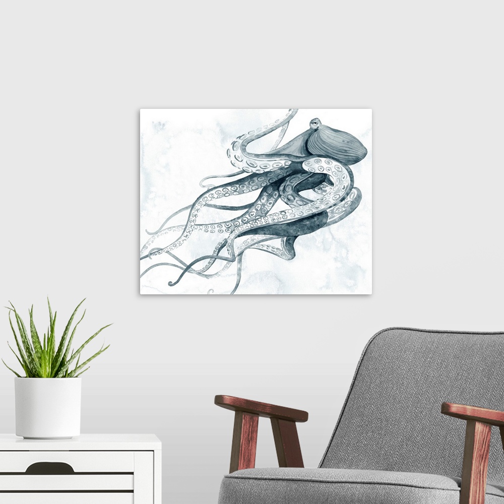 A modern room featuring Drifting Tentacles I