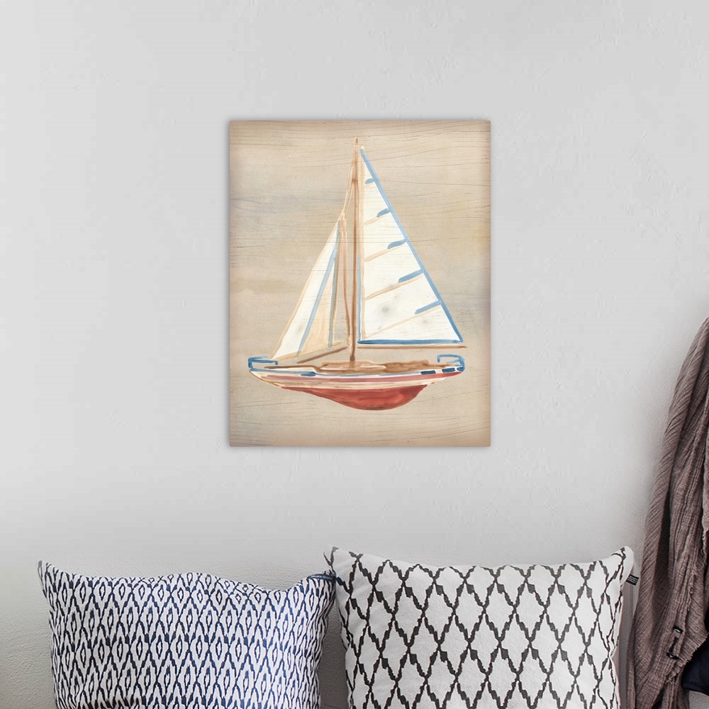 A bohemian room featuring Driftwood Sailboat IV